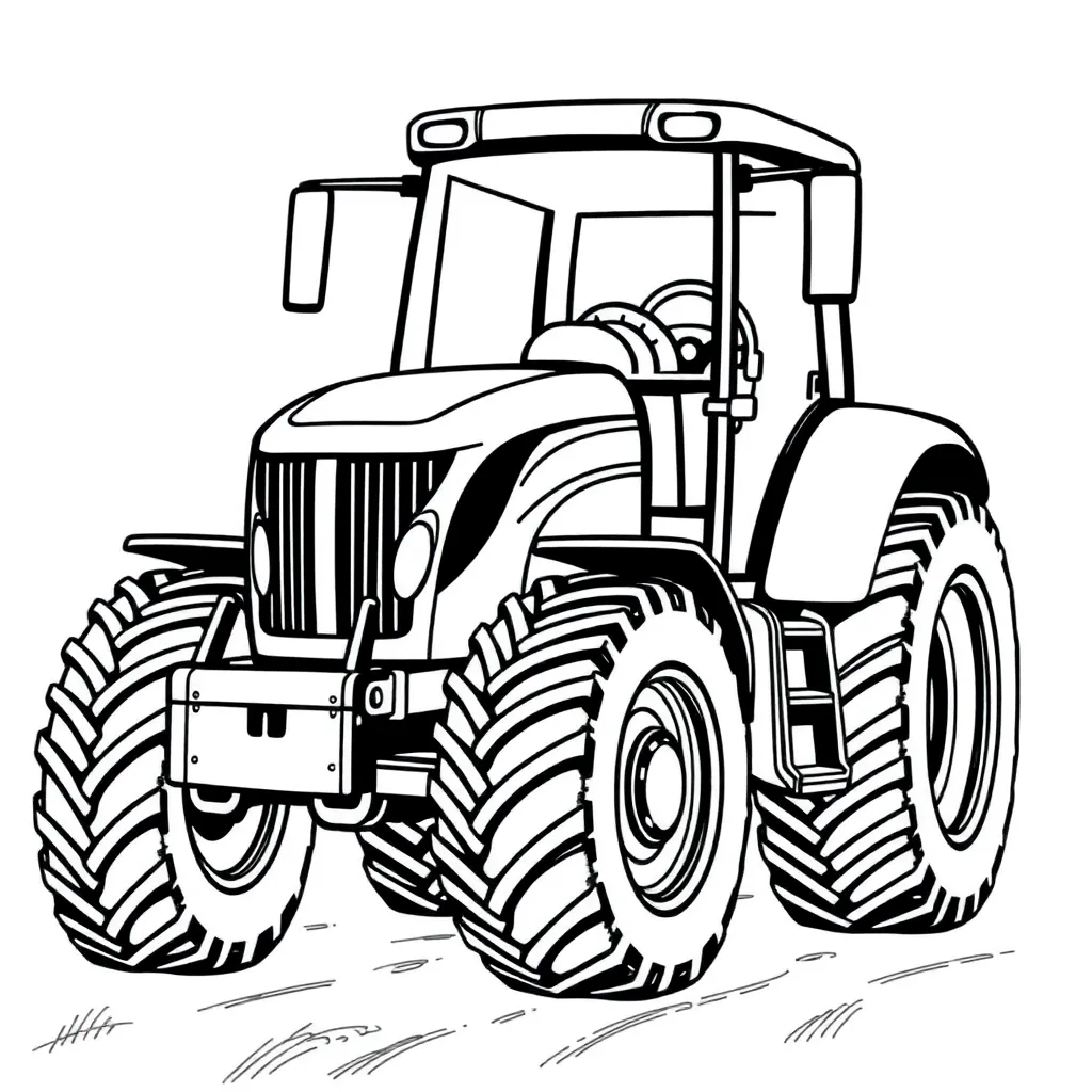 Tractor coloring page