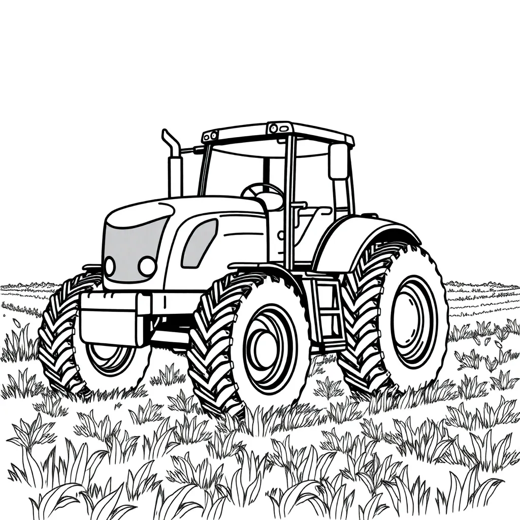 Tractor coloring page