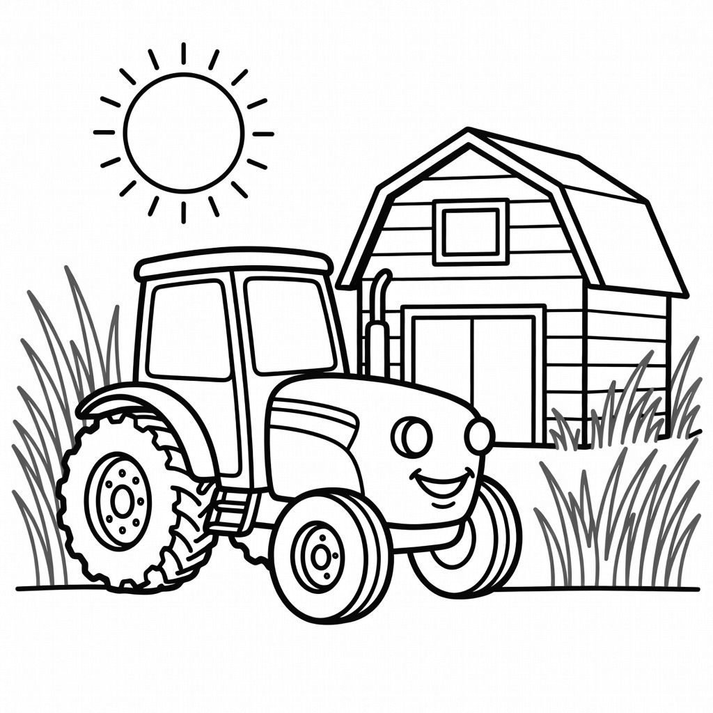Tractor coloring page