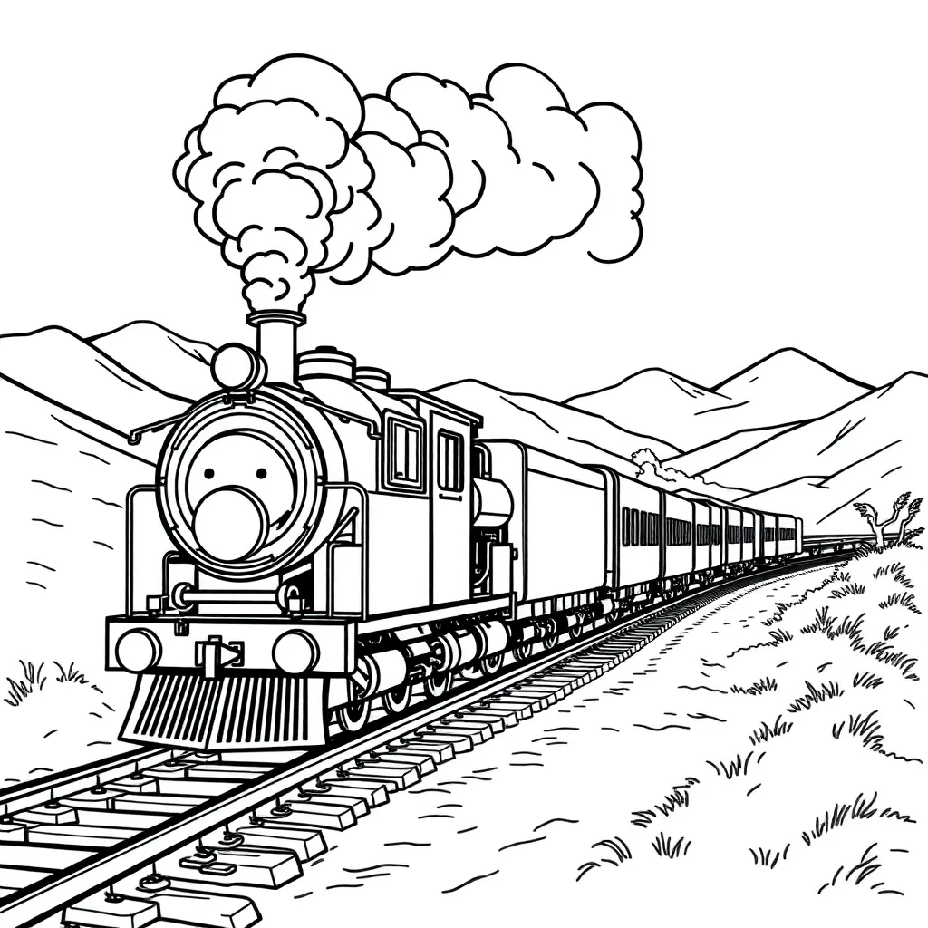 Train coloring page