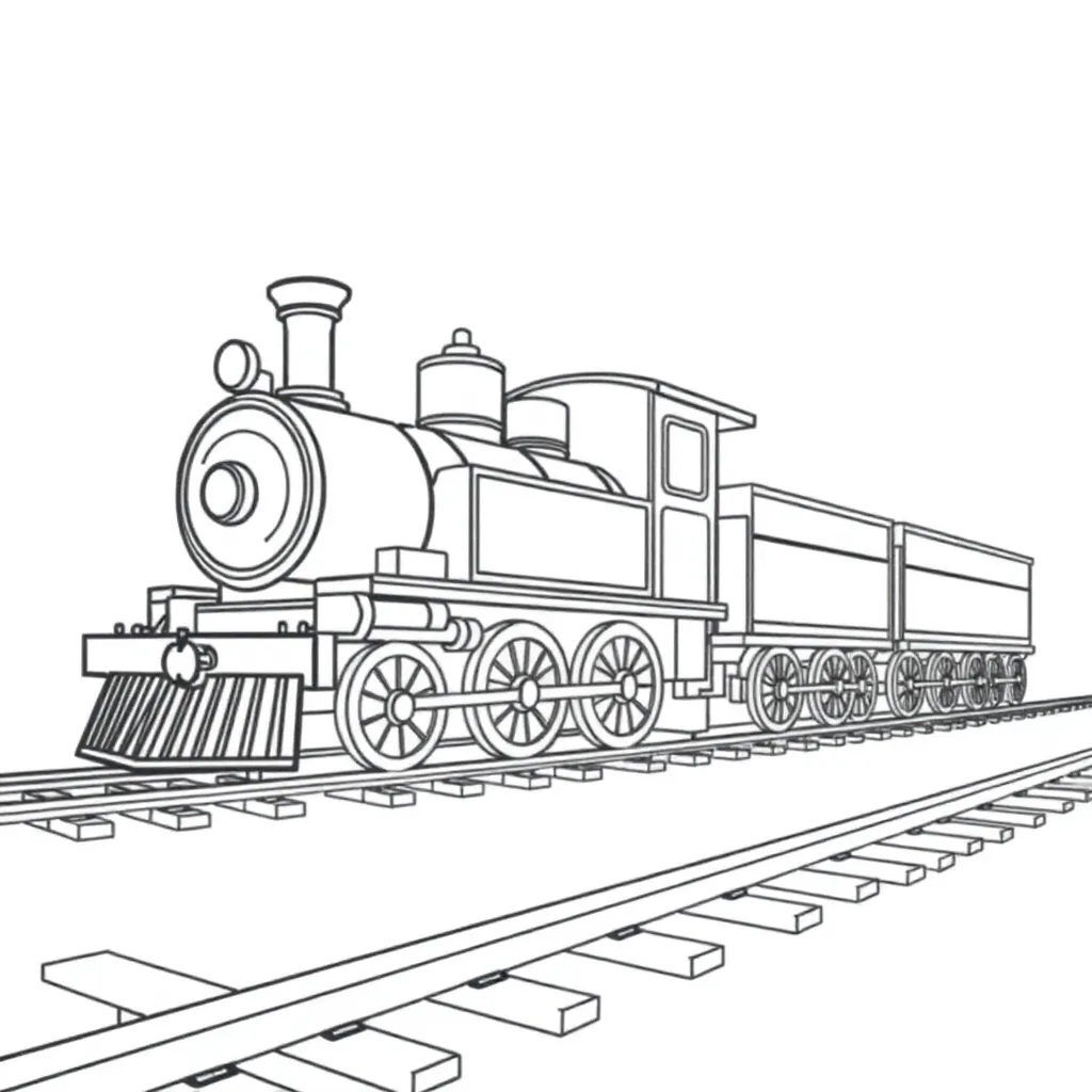 Train coloring page