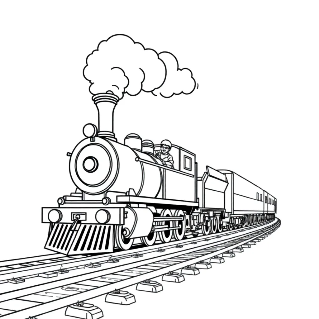 Train coloring page