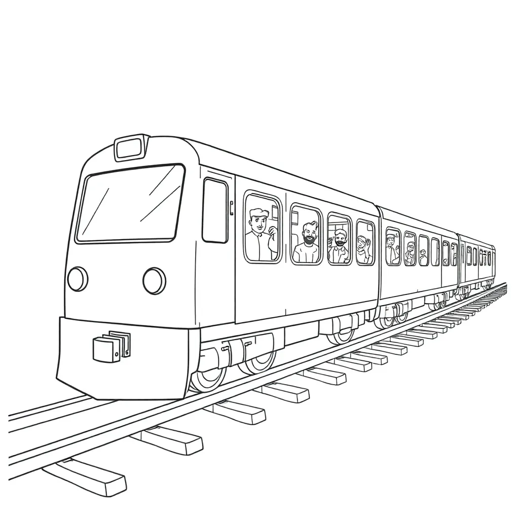 Train coloring page