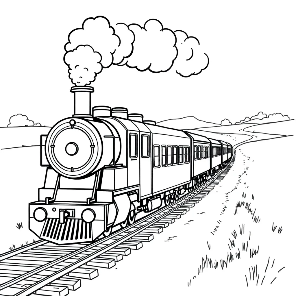 Train coloring page