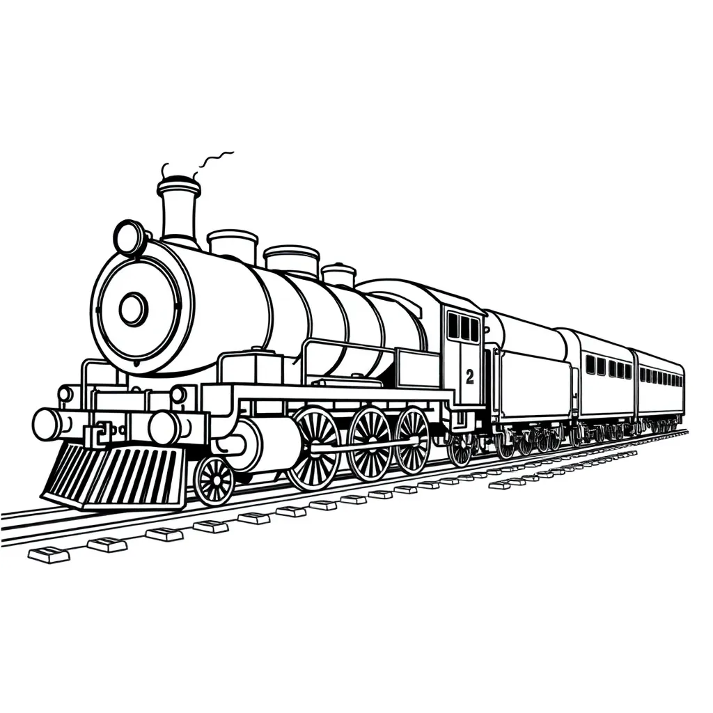 Train coloring page