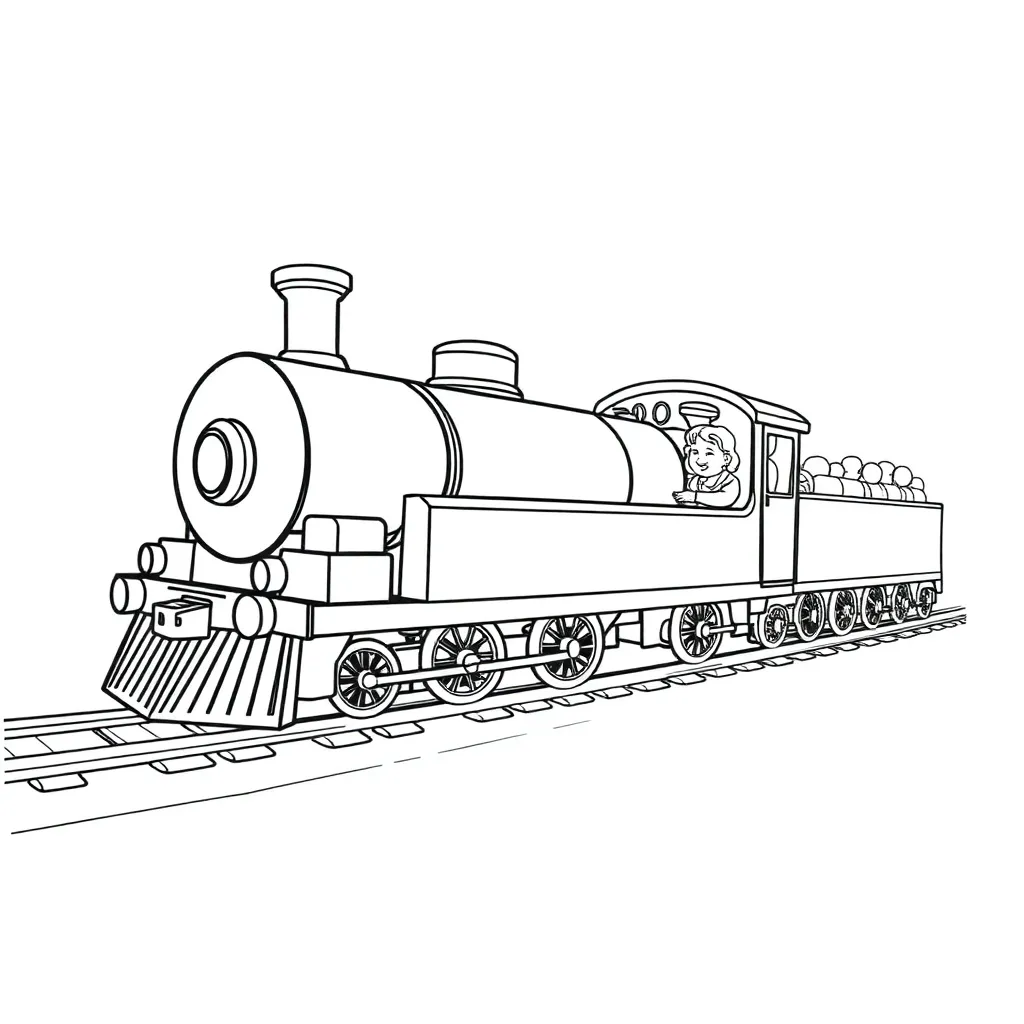 Train coloring page