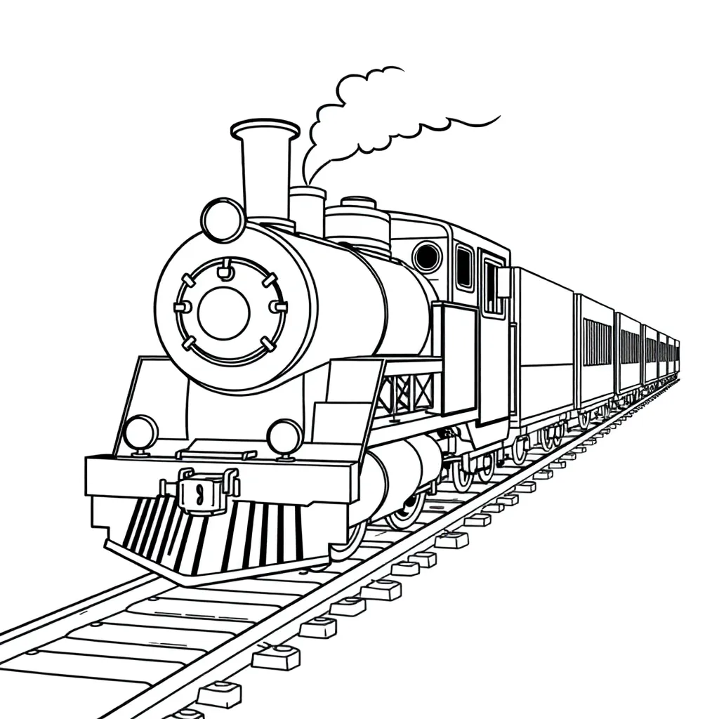 Train coloring page