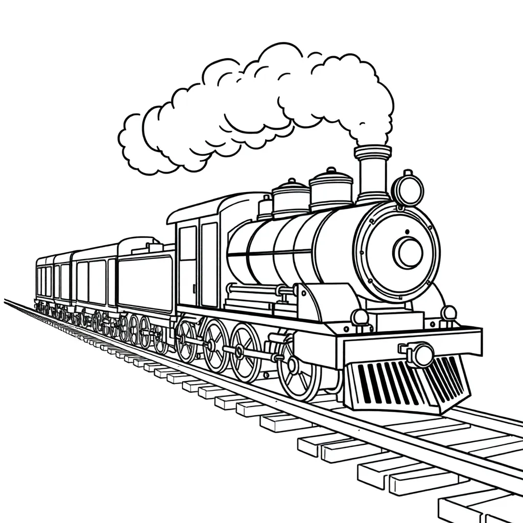 Train coloring page