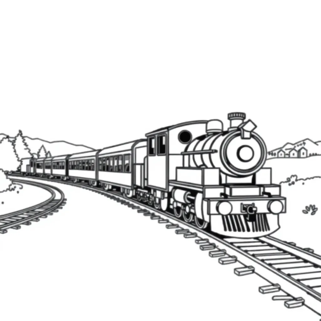 Train coloring page
