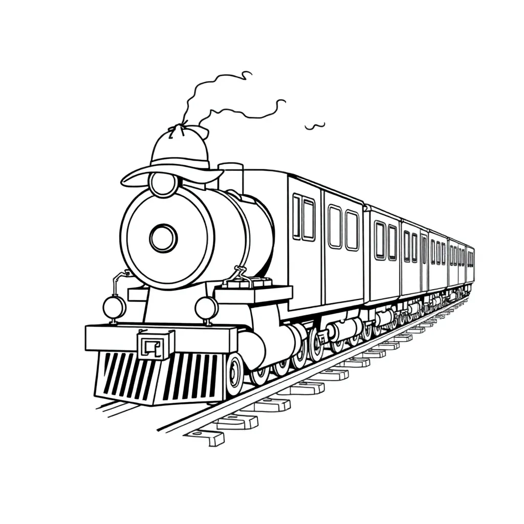 Train coloring page