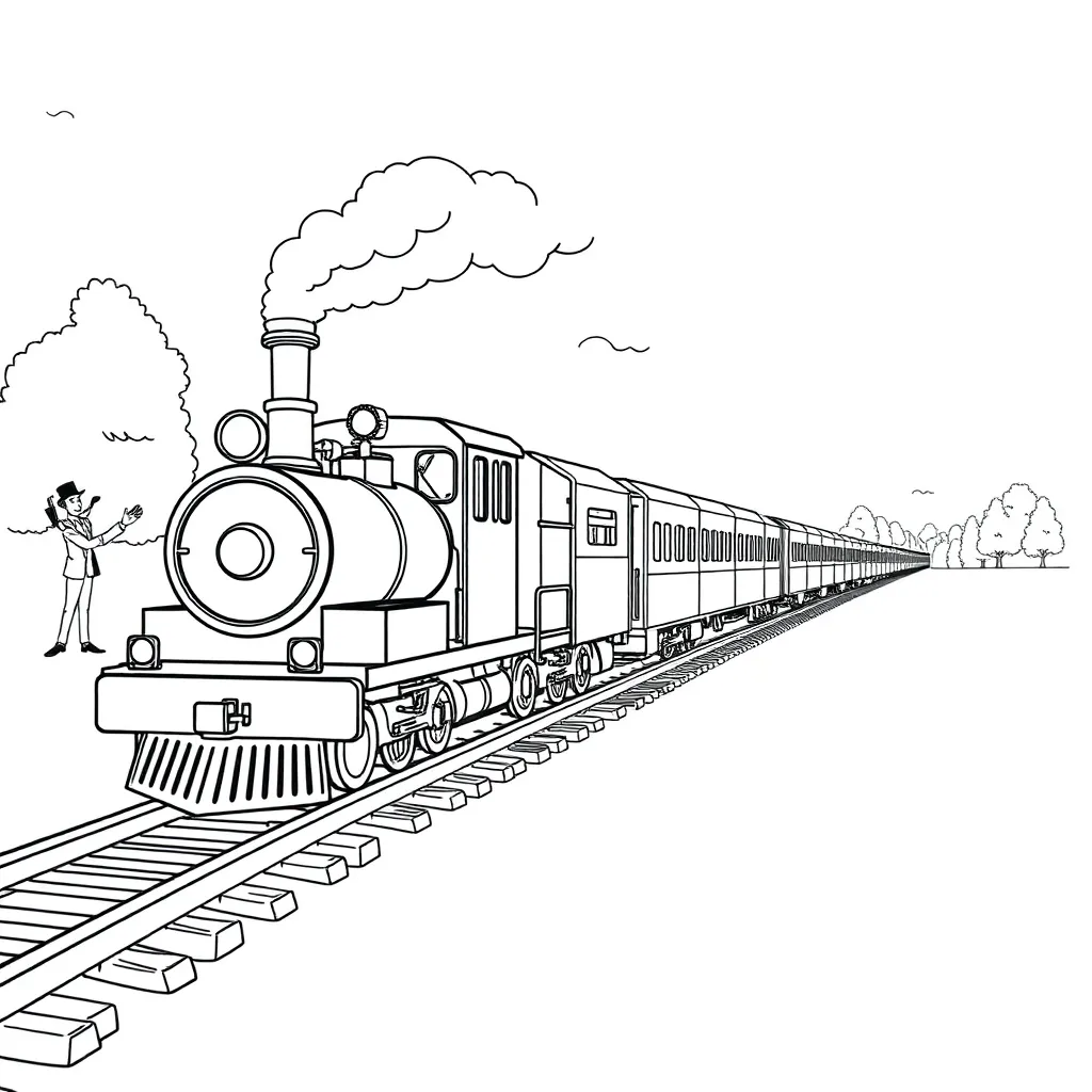 Train coloring page