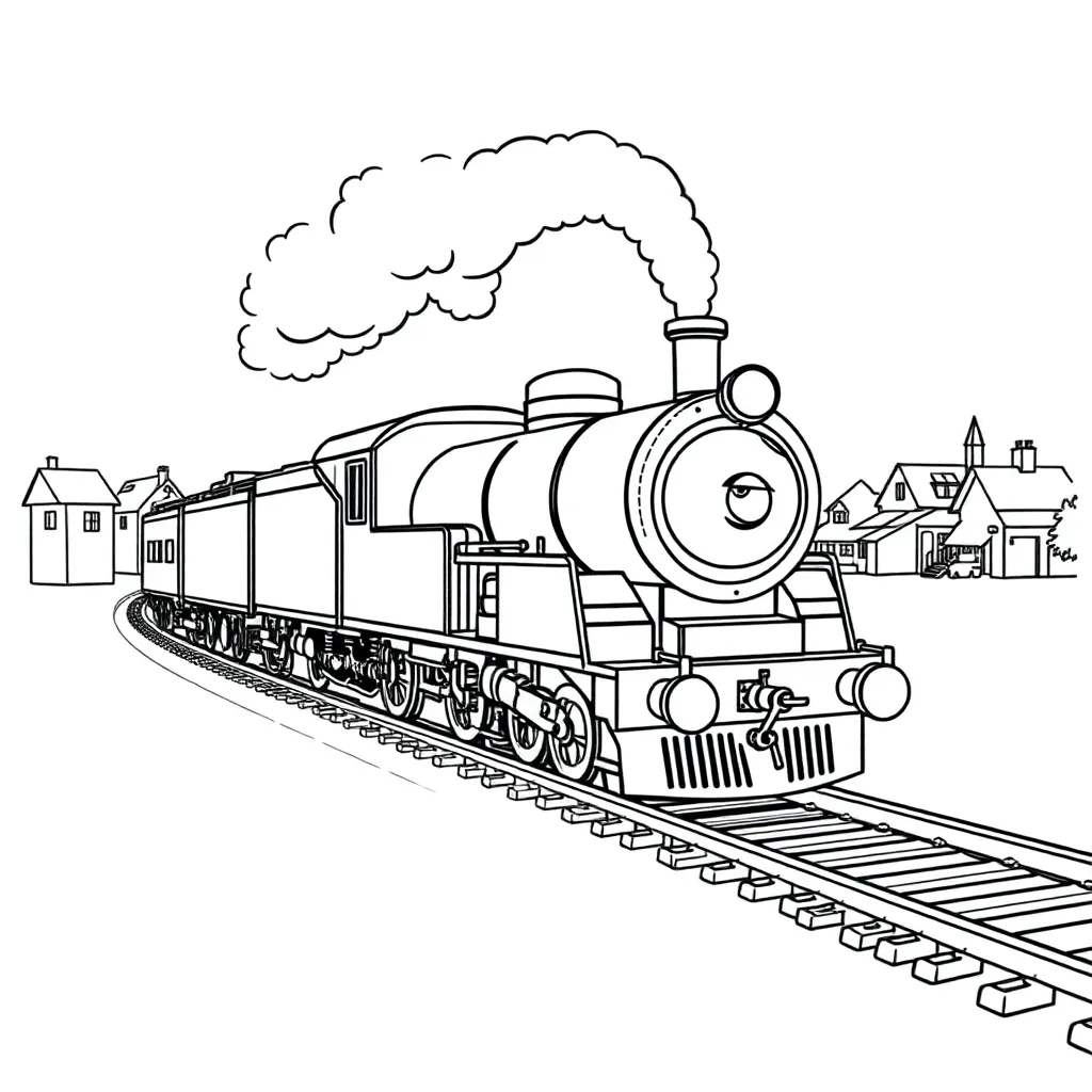 Train coloring page
