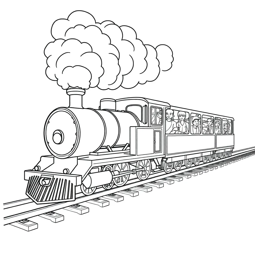 Train coloring page