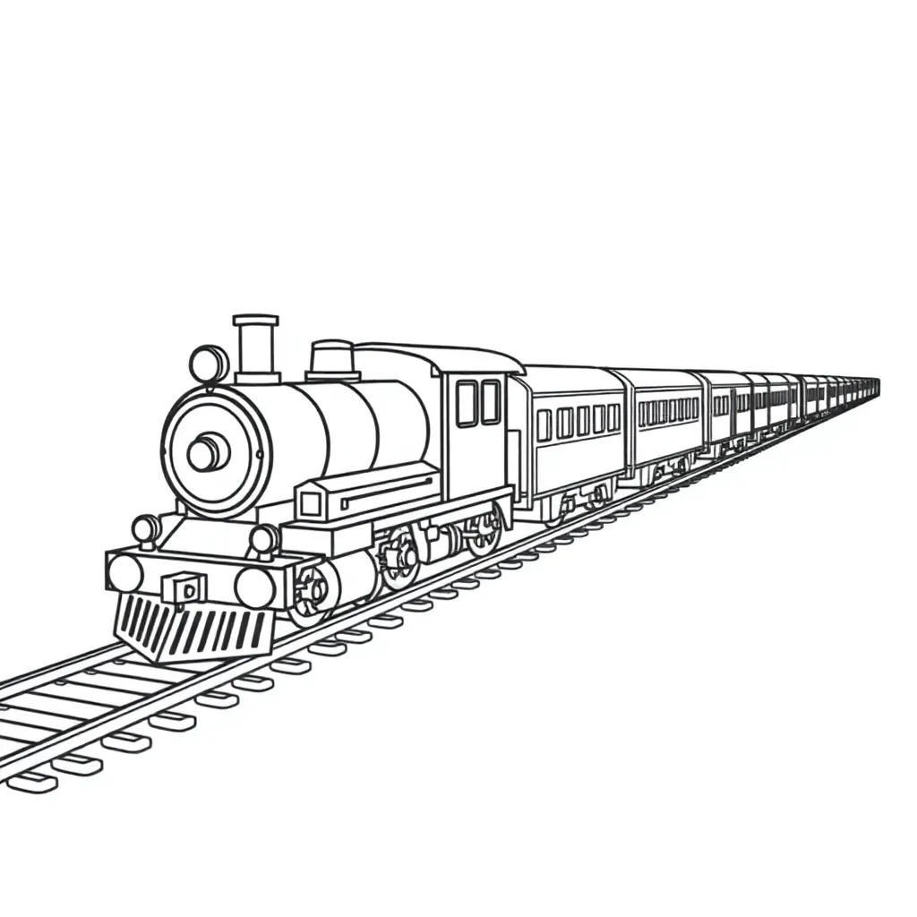 Train coloring page