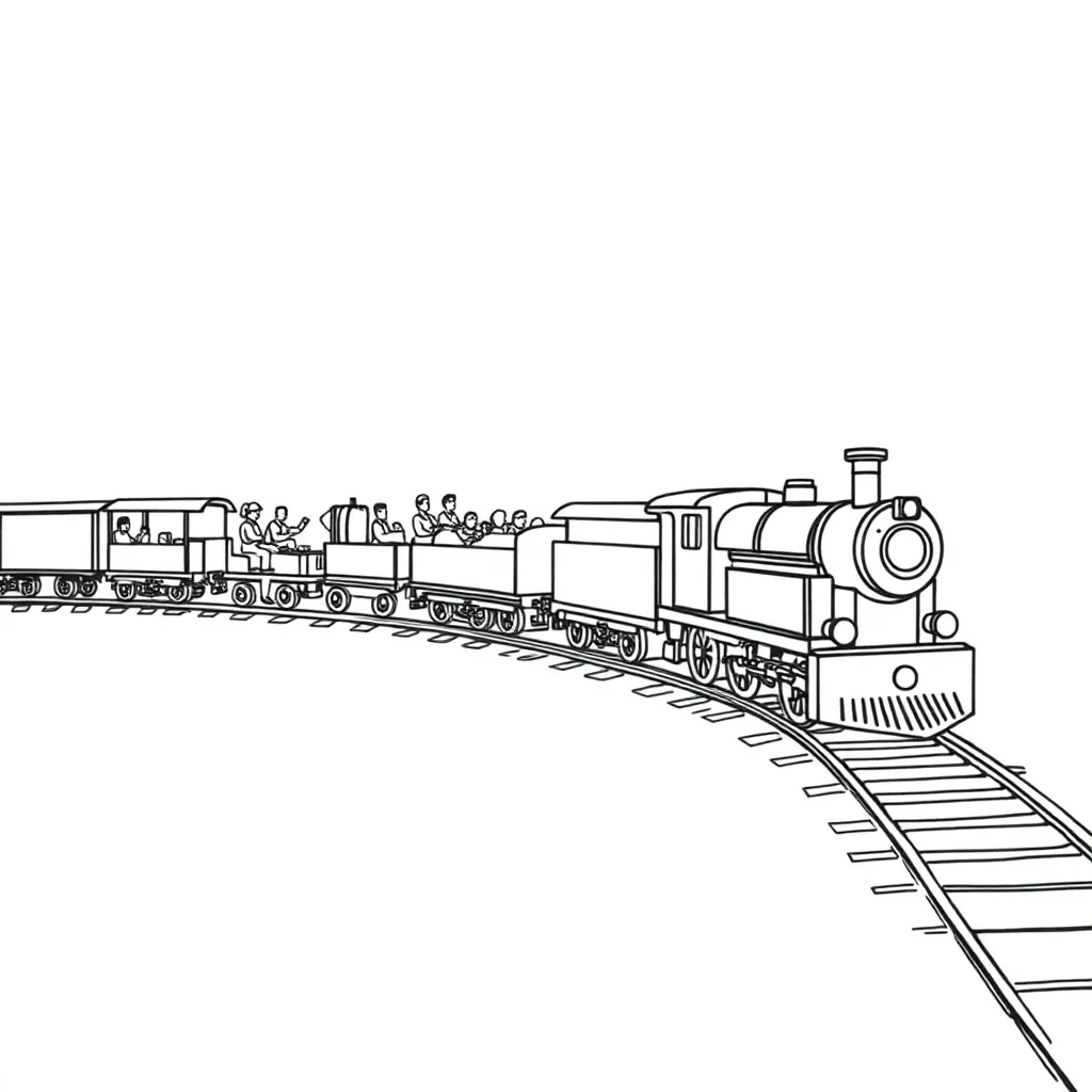 Train coloring page