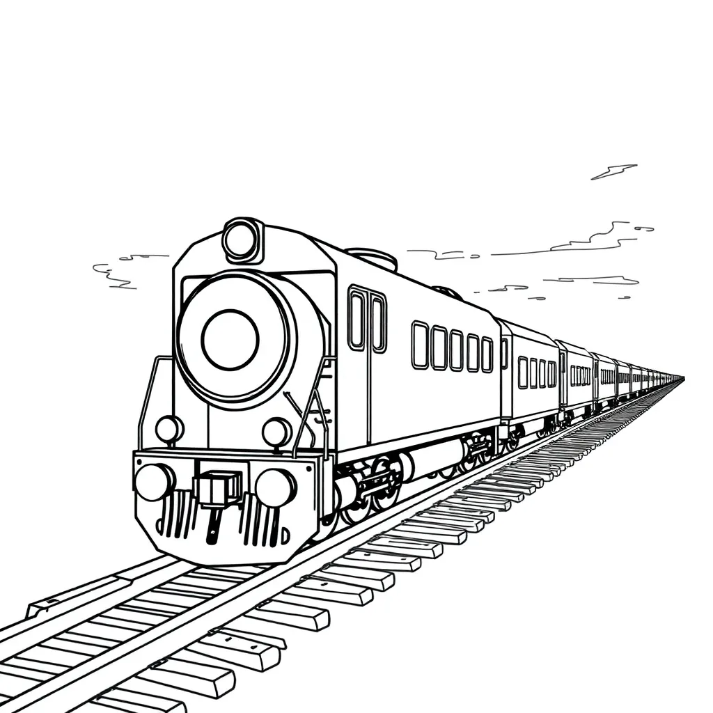 Train coloring page