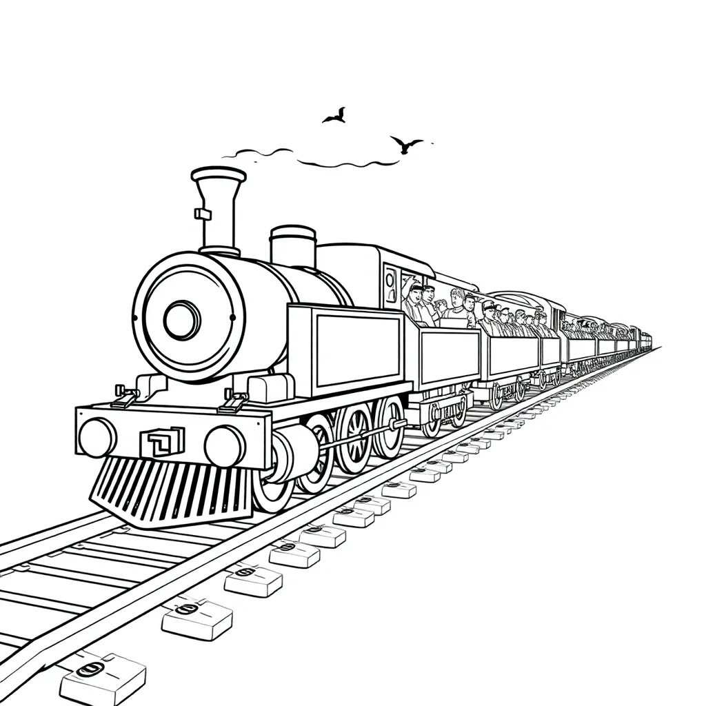 Train coloring page