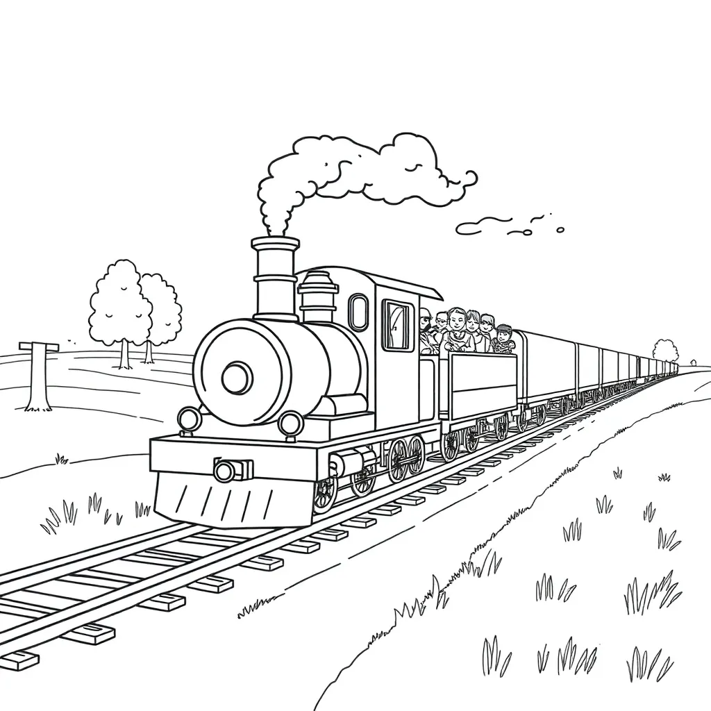 Train coloring page