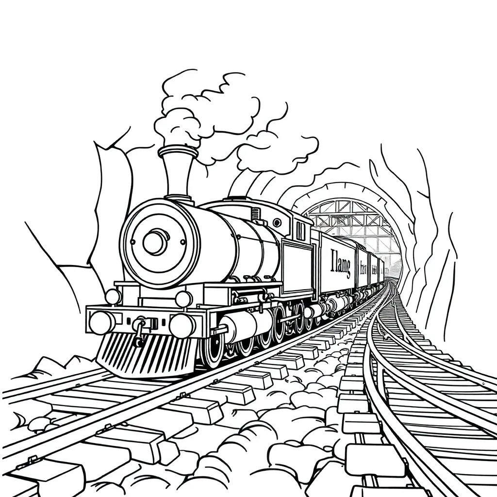 Train coloring page