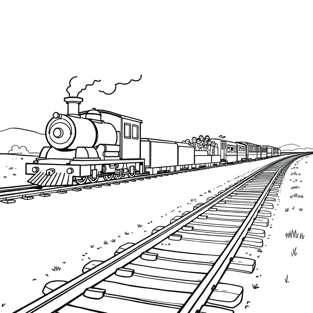 Train coloring page
