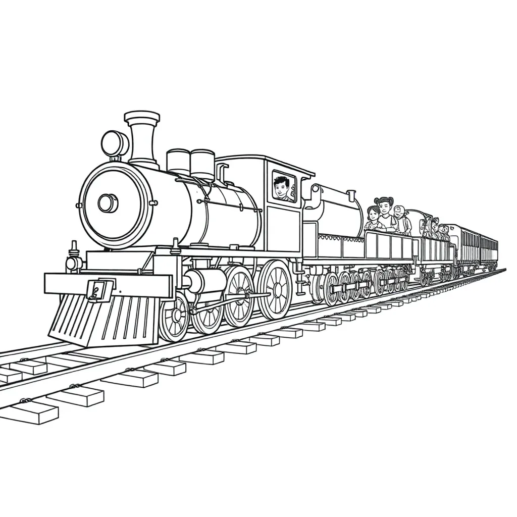 Train coloring page