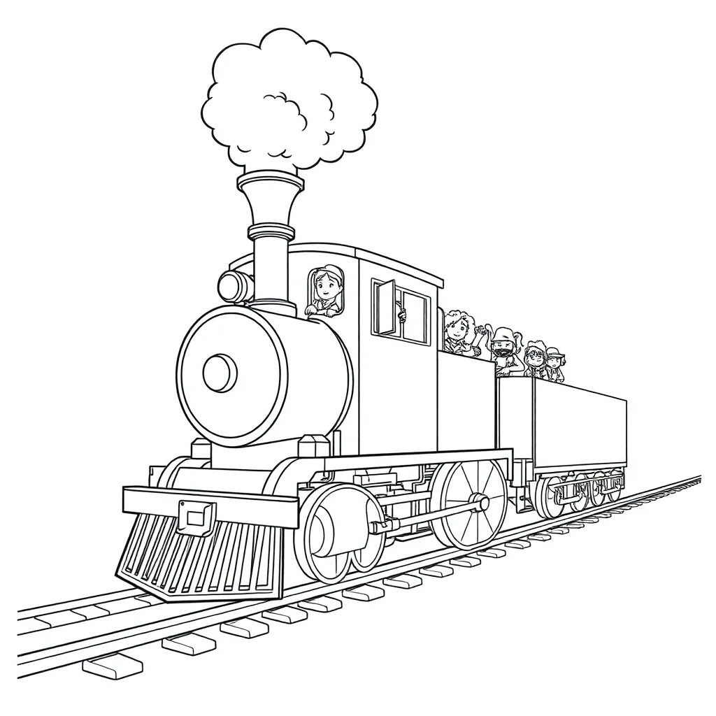 Train coloring page
