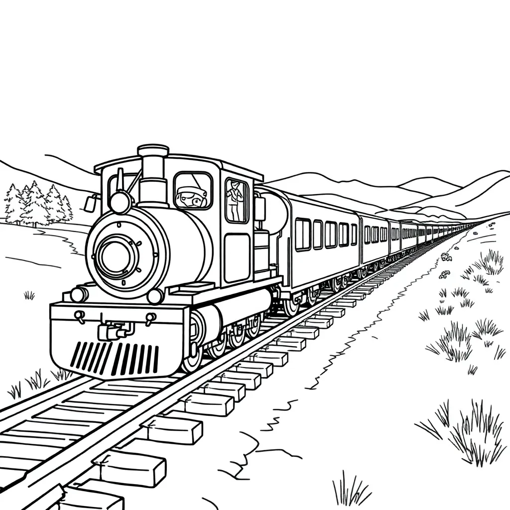 Train coloring page