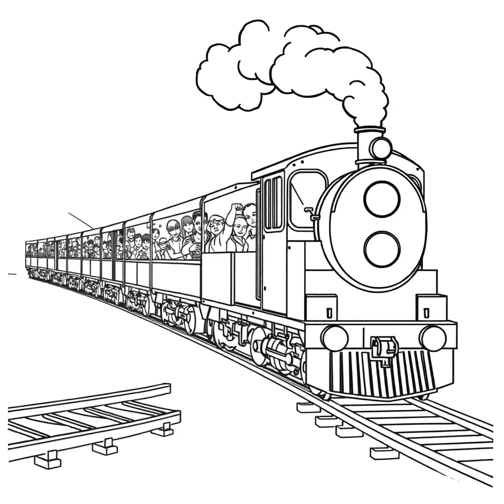 Train coloring page