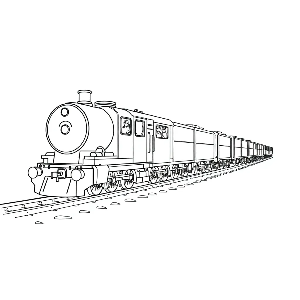 Train coloring page