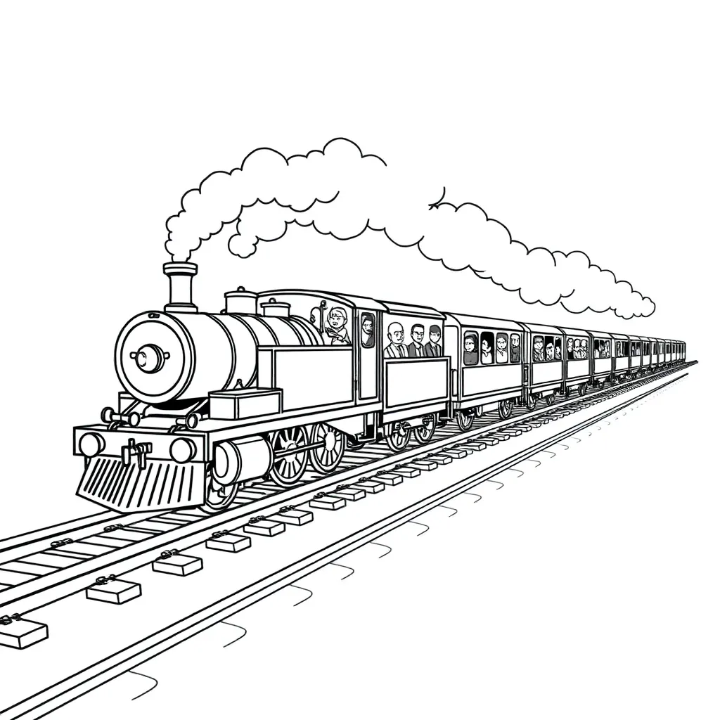 Train coloring page