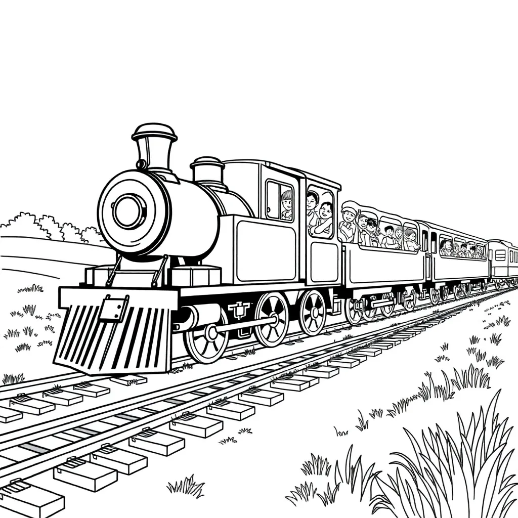 Train coloring page