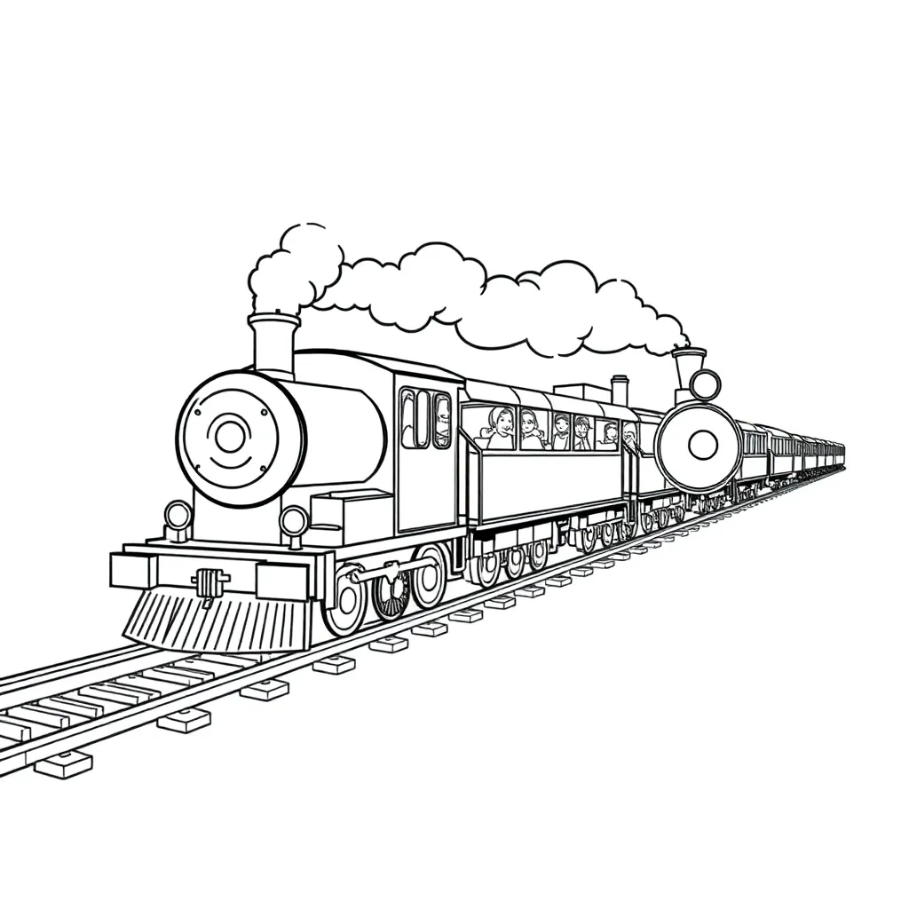 Train coloring page