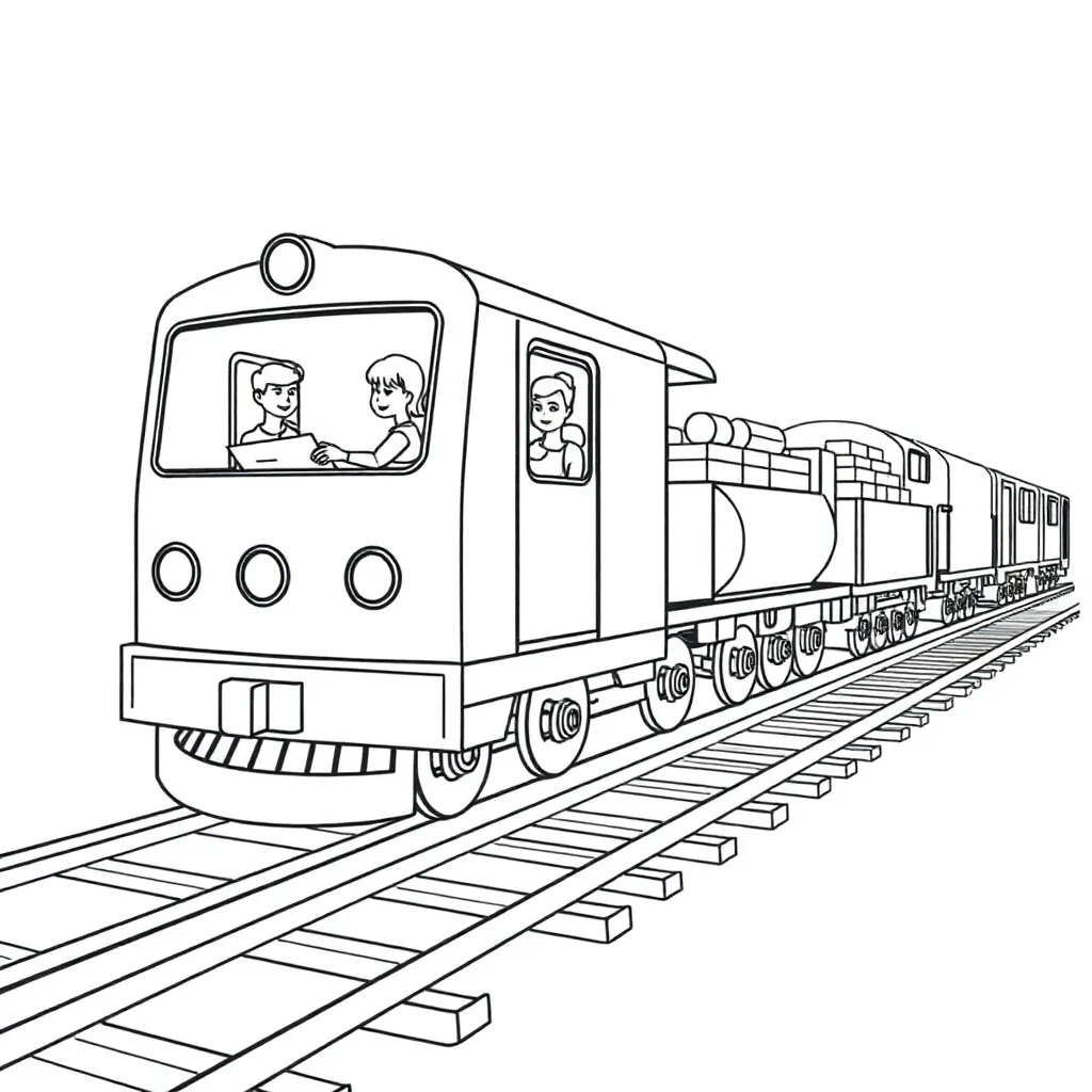 Train coloring page