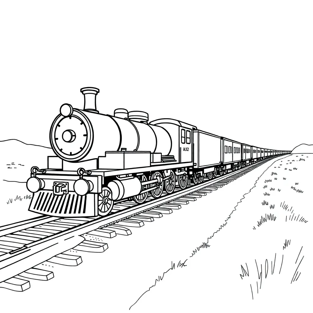 Train coloring page