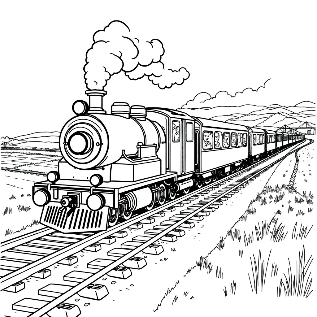 Train coloring page