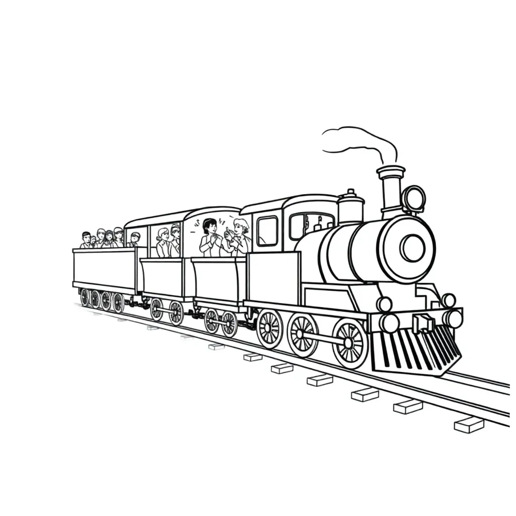 Train coloring page