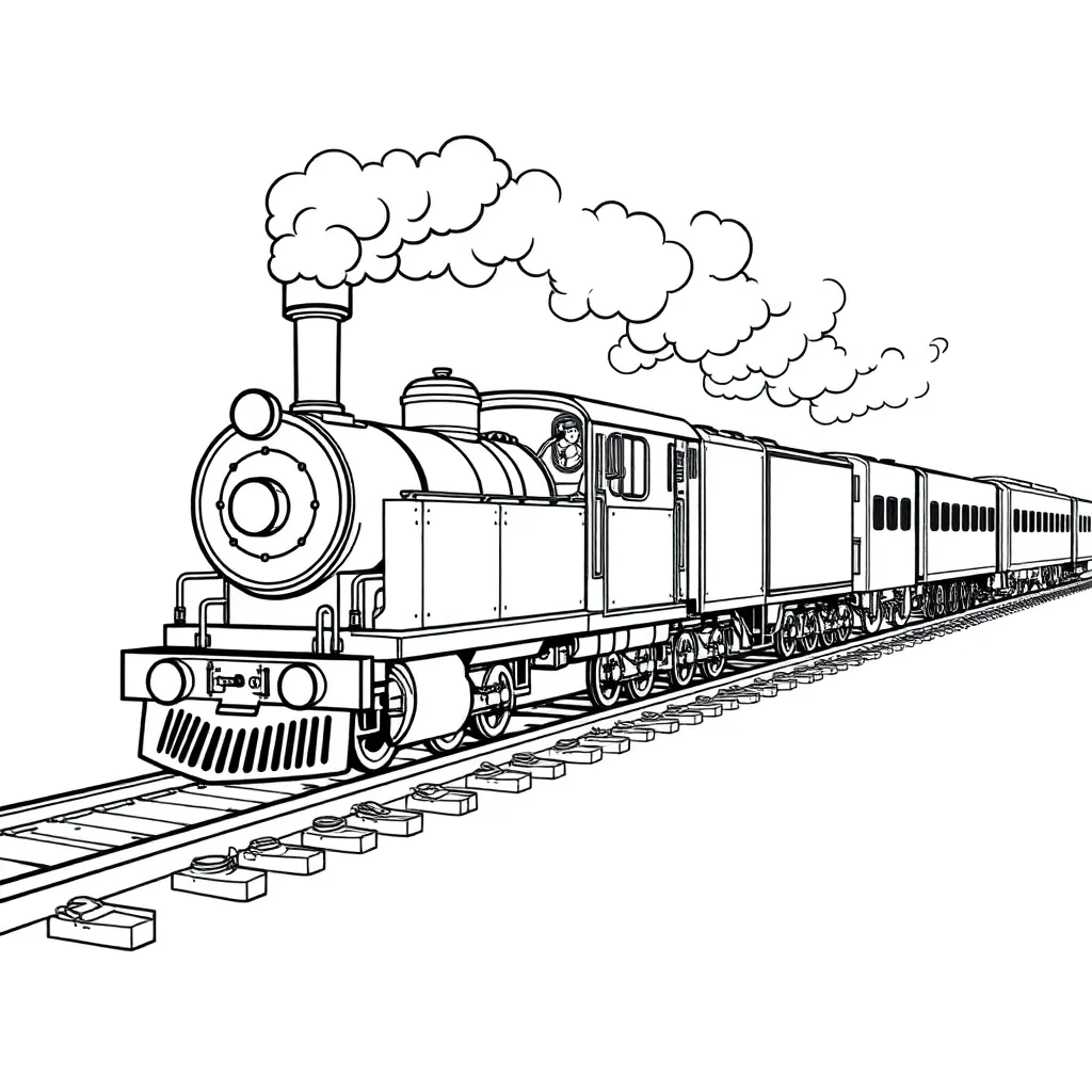 Train coloring page