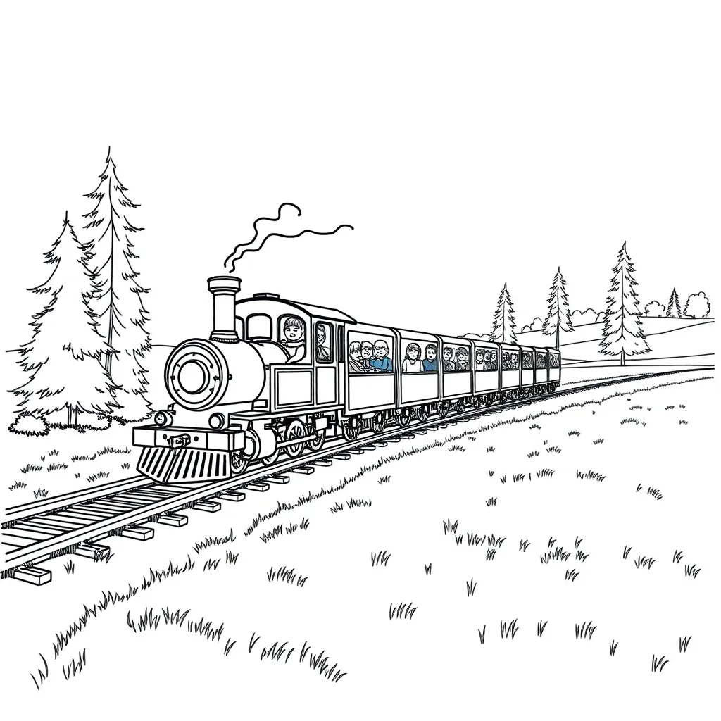 Train coloring page