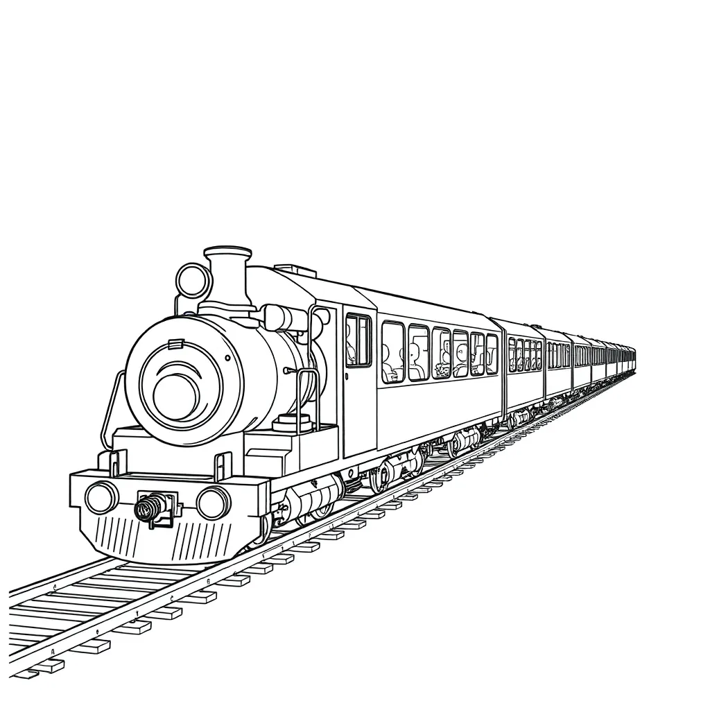 Train coloring page