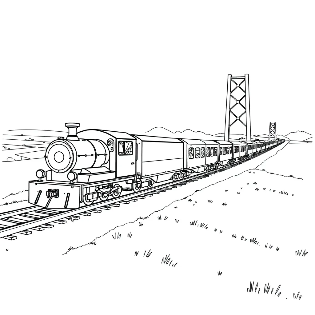 Train coloring page