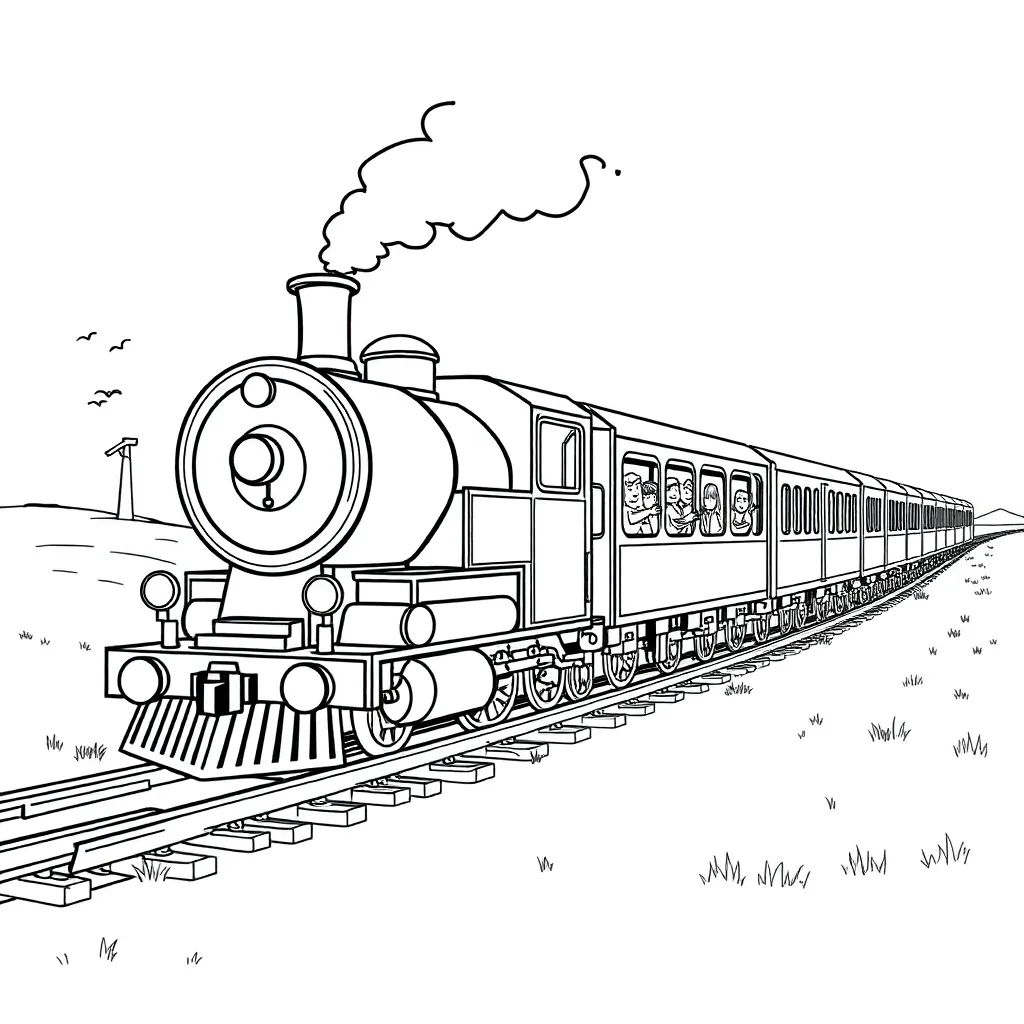 Train coloring page