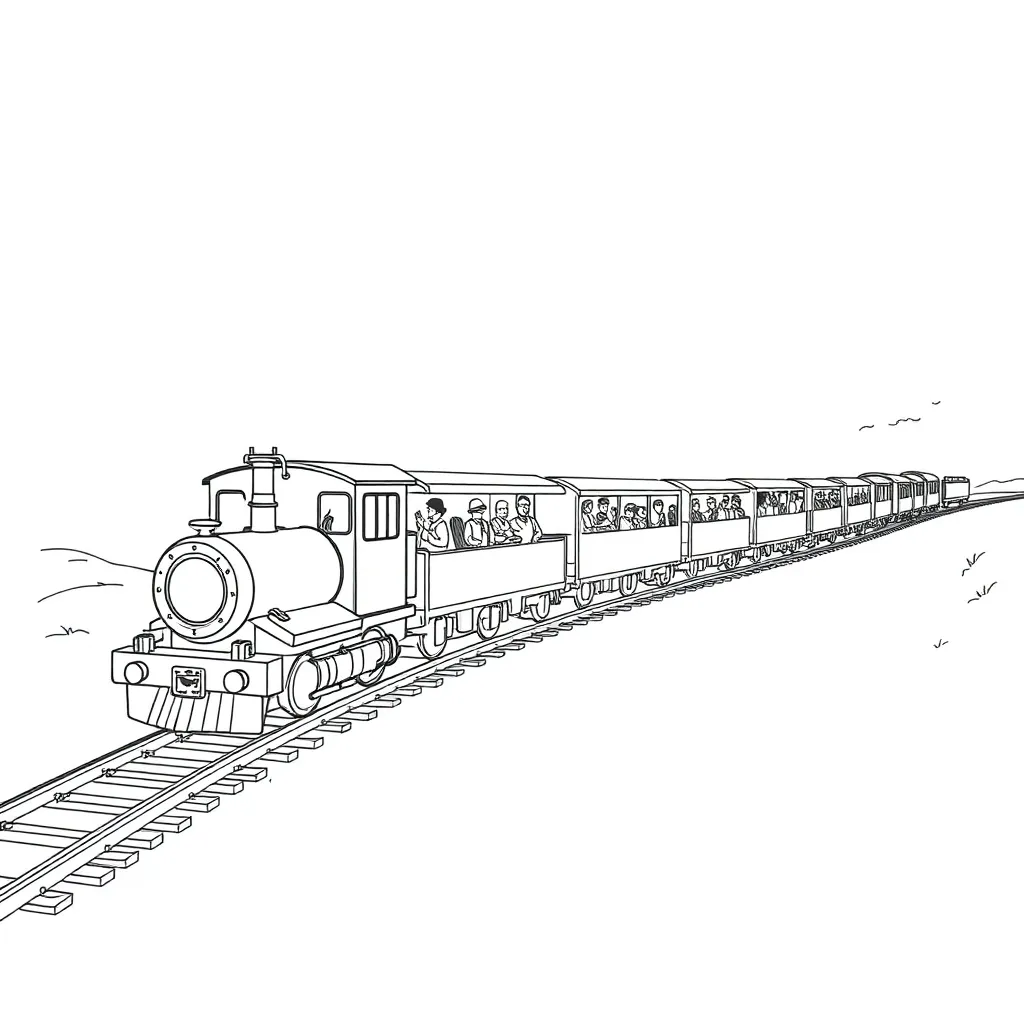 Train coloring page
