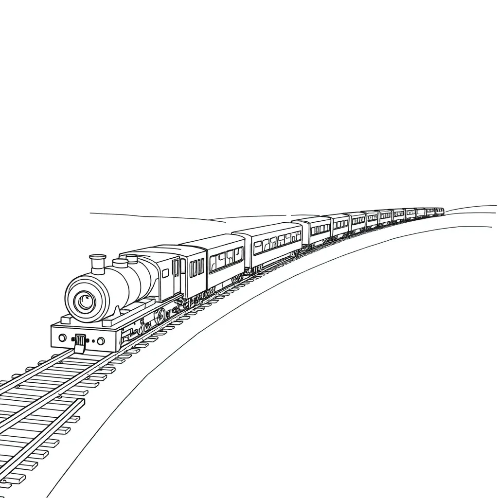 Train coloring page