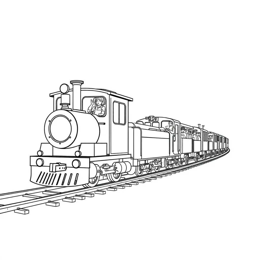 Train coloring page