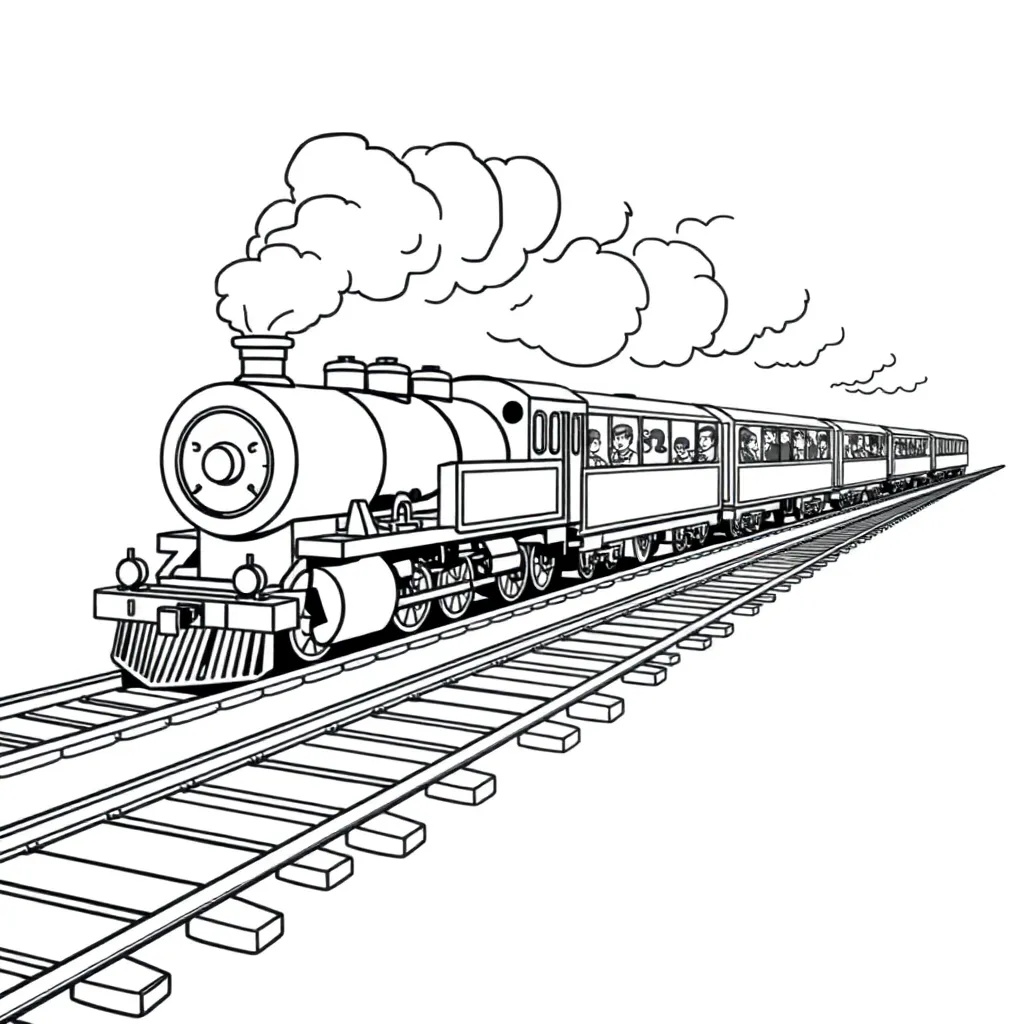 Train coloring page