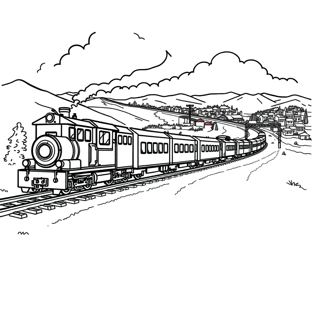 Train coloring page