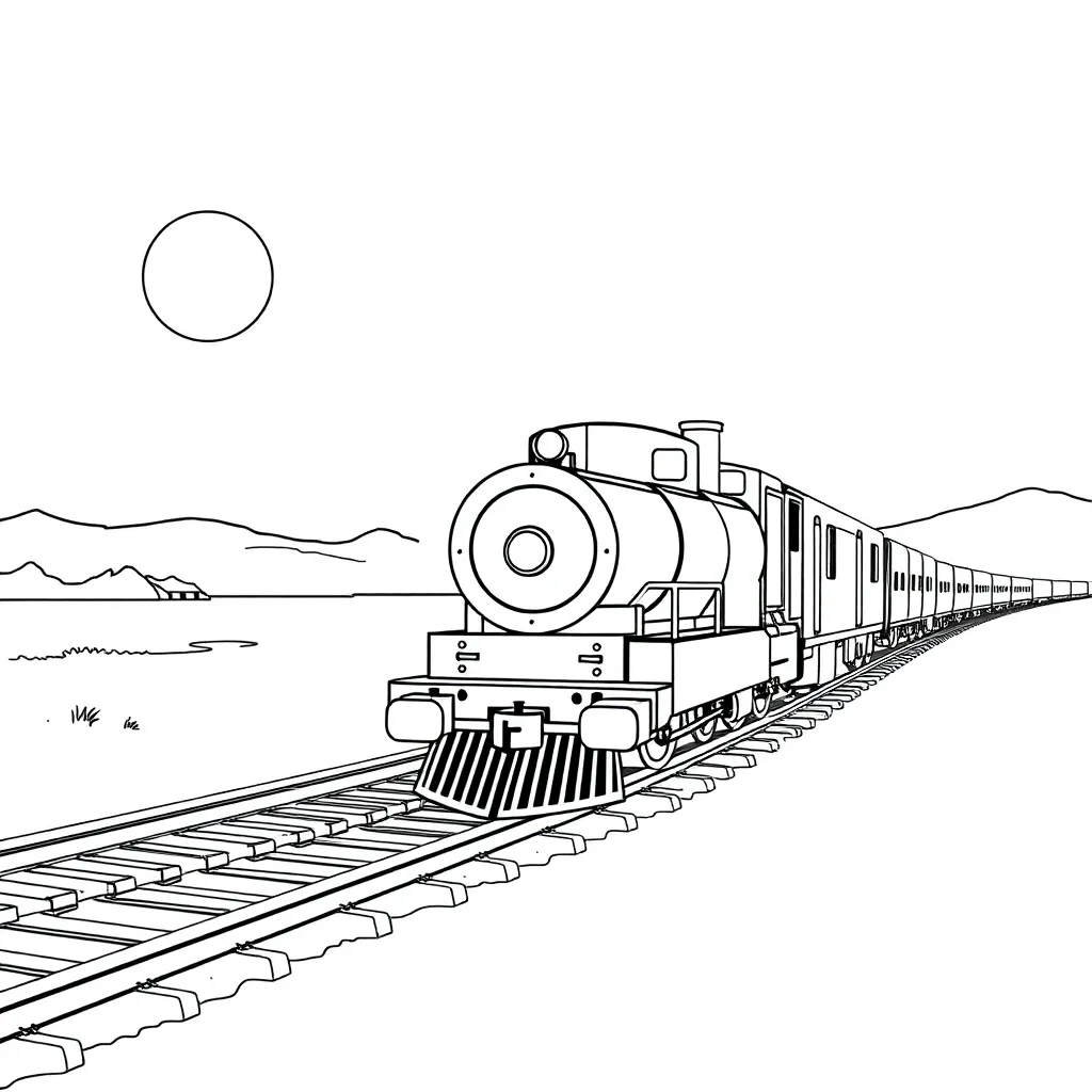 Train coloring page