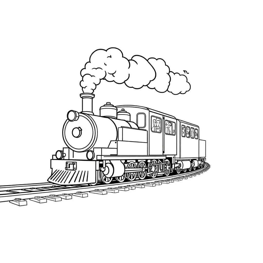 Train coloring page