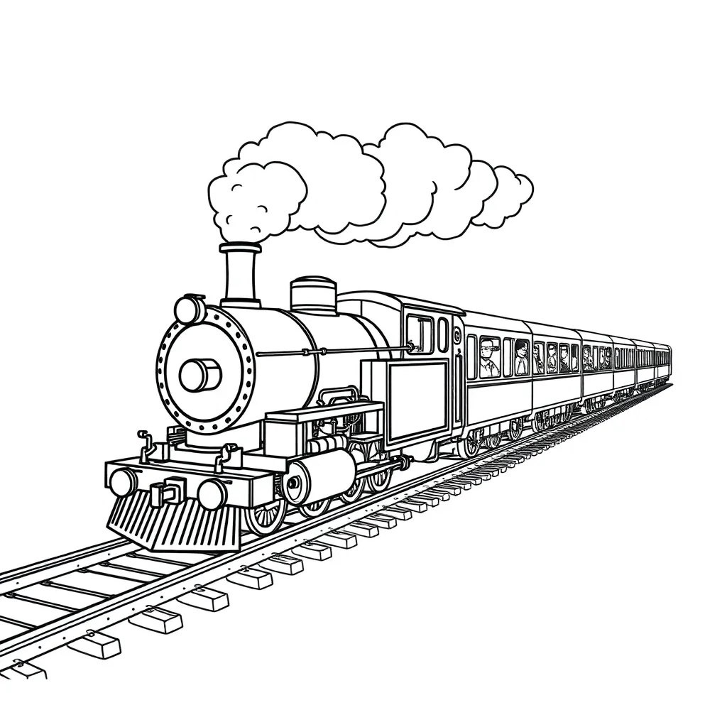 Train coloring page