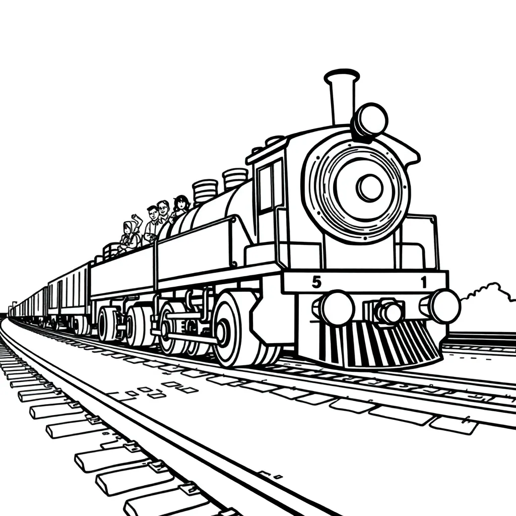 Train coloring page